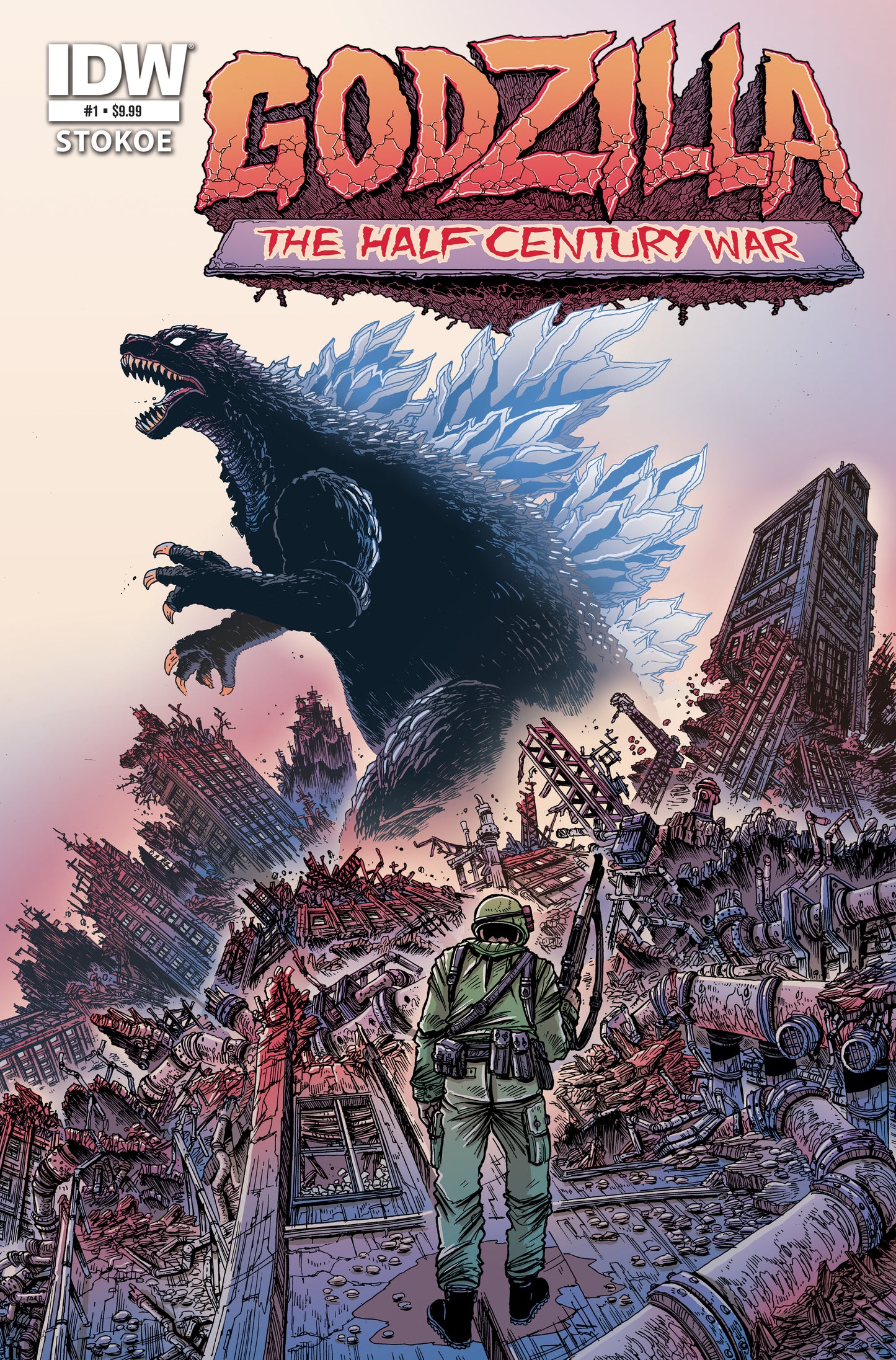 GODZILLA 70TH ANNIVERSARY FOIL CLASSICS: GODZILLA: THE HALF-CENTURY WAR #1 COVER A (STOKOE)