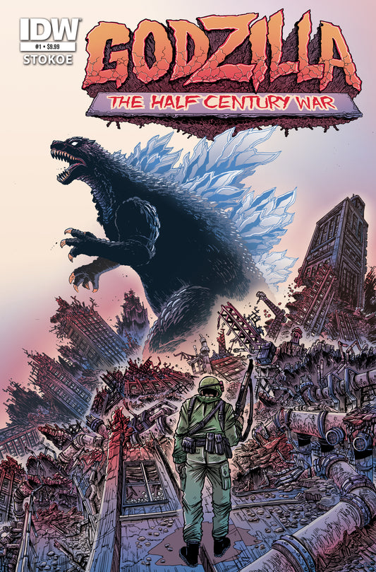 GODZILLA 70TH ANNIVERSARY FOIL CLASSICS: GODZILLA: THE HALF-CENTURY WAR #1 COVER A (STOKOE)