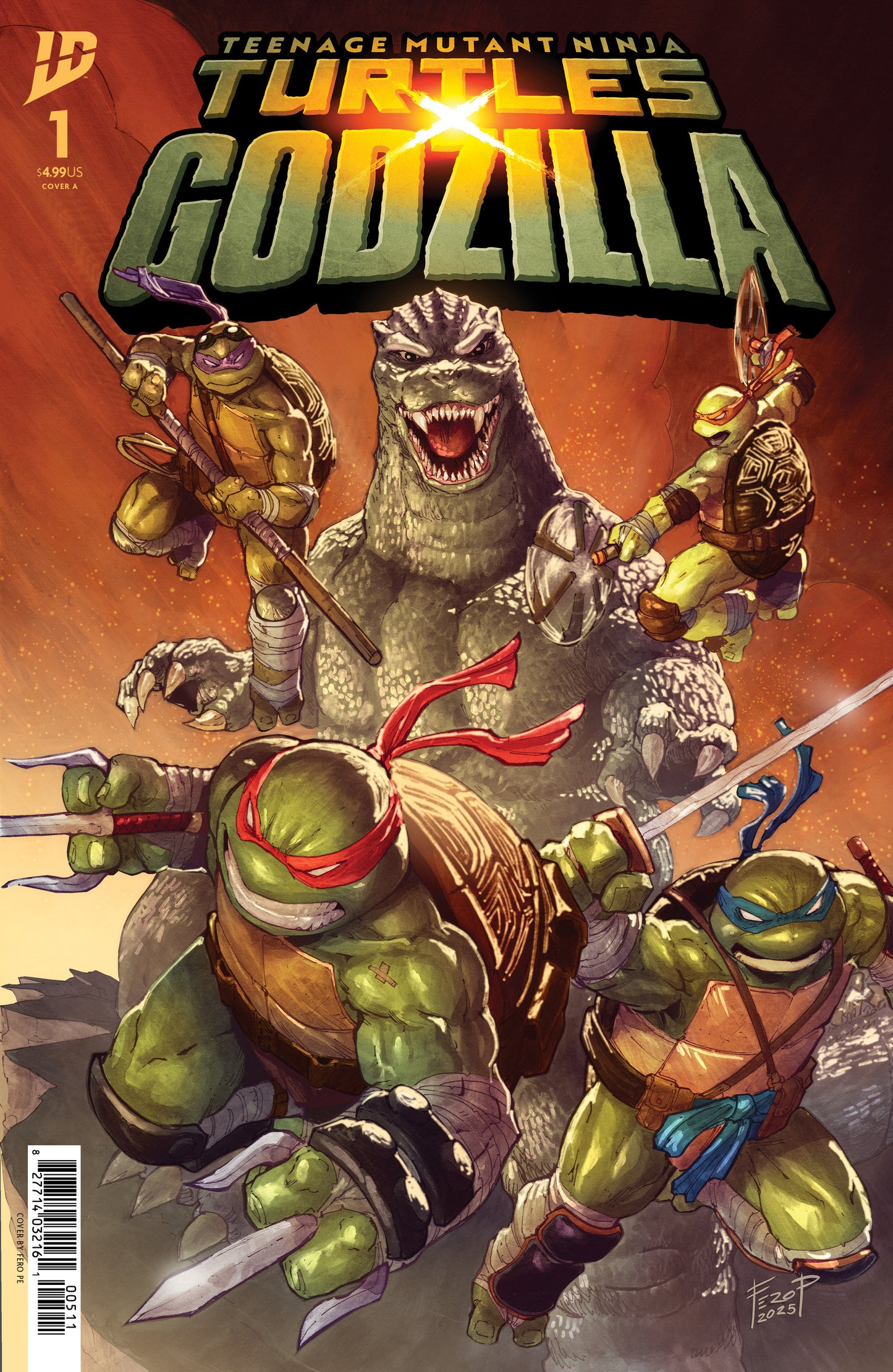 TEENAGE MUTANT NINJA TURTLES X GODZILLA #1 COVER A (PE)
