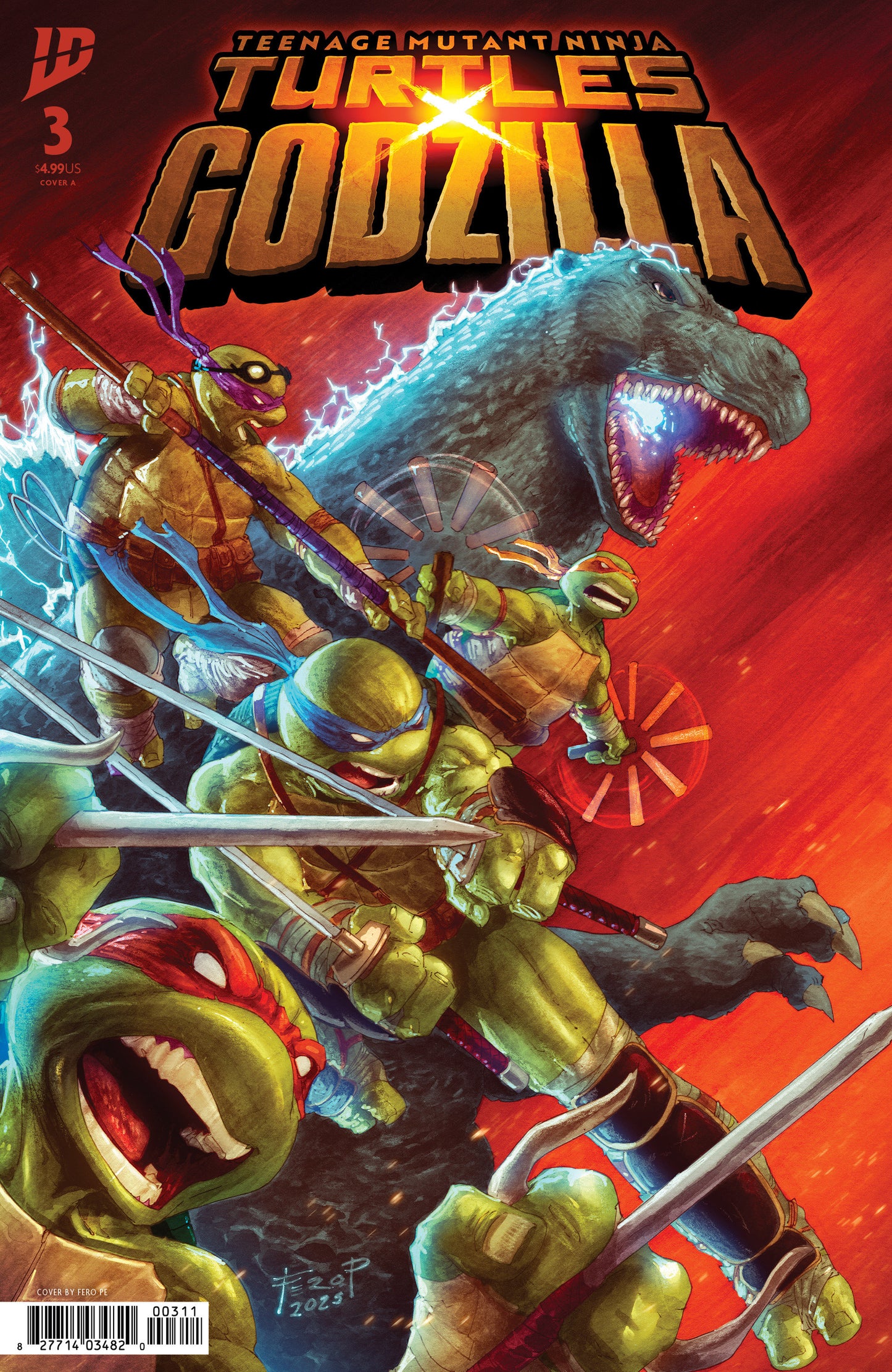 TEENAGE MUTANT NINJA TURTLES X GODZILLA #3 COVER A (PE) (IDW 2026) Comic