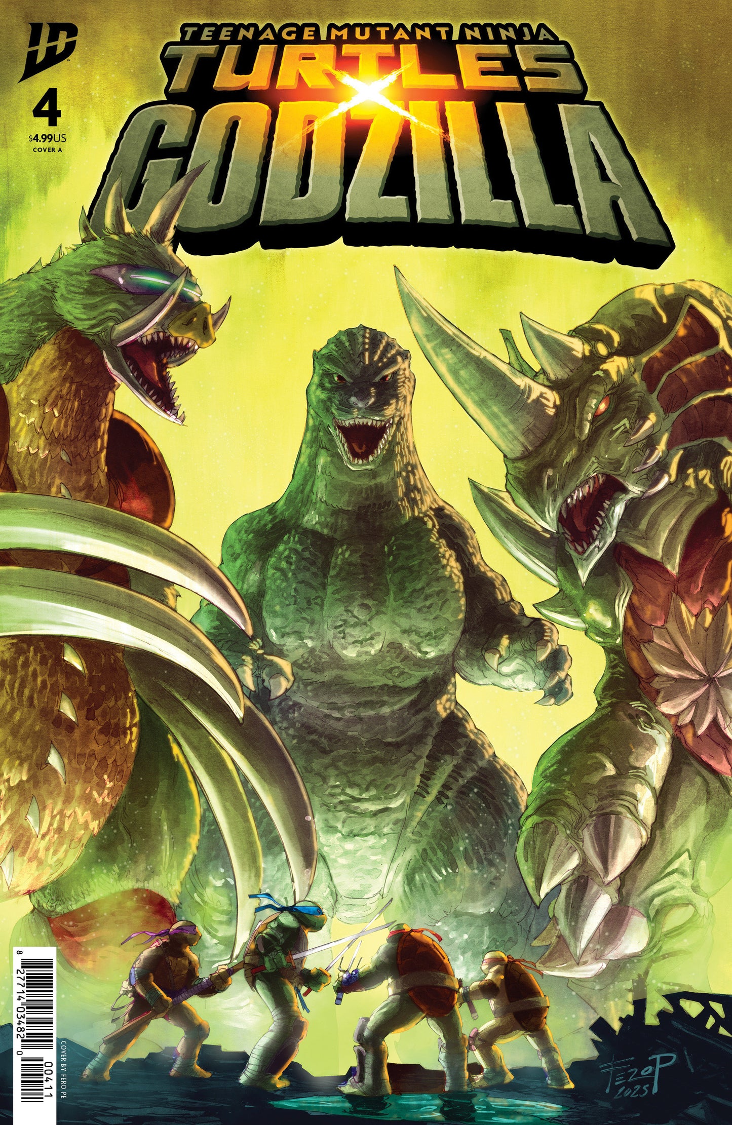 TEENAGE MUTANT NINJA TURTLES X GODZILLA #4 COVER A (PE) (IDW 2026) Comic