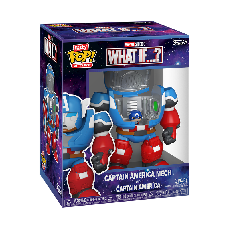 BITTY BOTS MARVEL WHAT IF CAPTAIN AMERICA MECH WITH CAPTAIN AMERICA