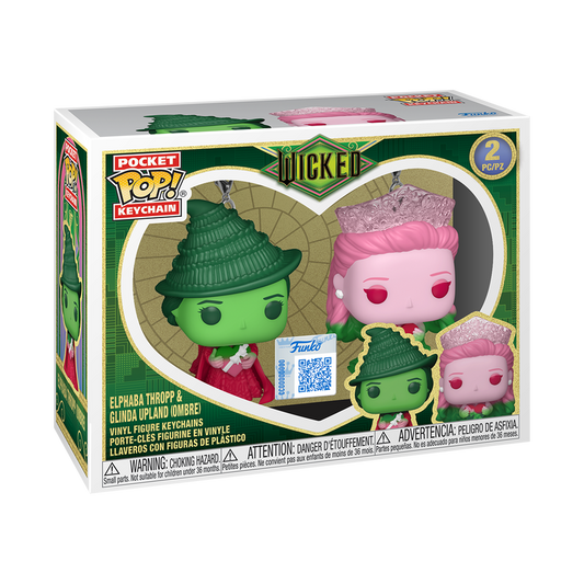 POP KEYCHAIN WICKED ELPHABA & GLINDA (OMBRE) 2-PK