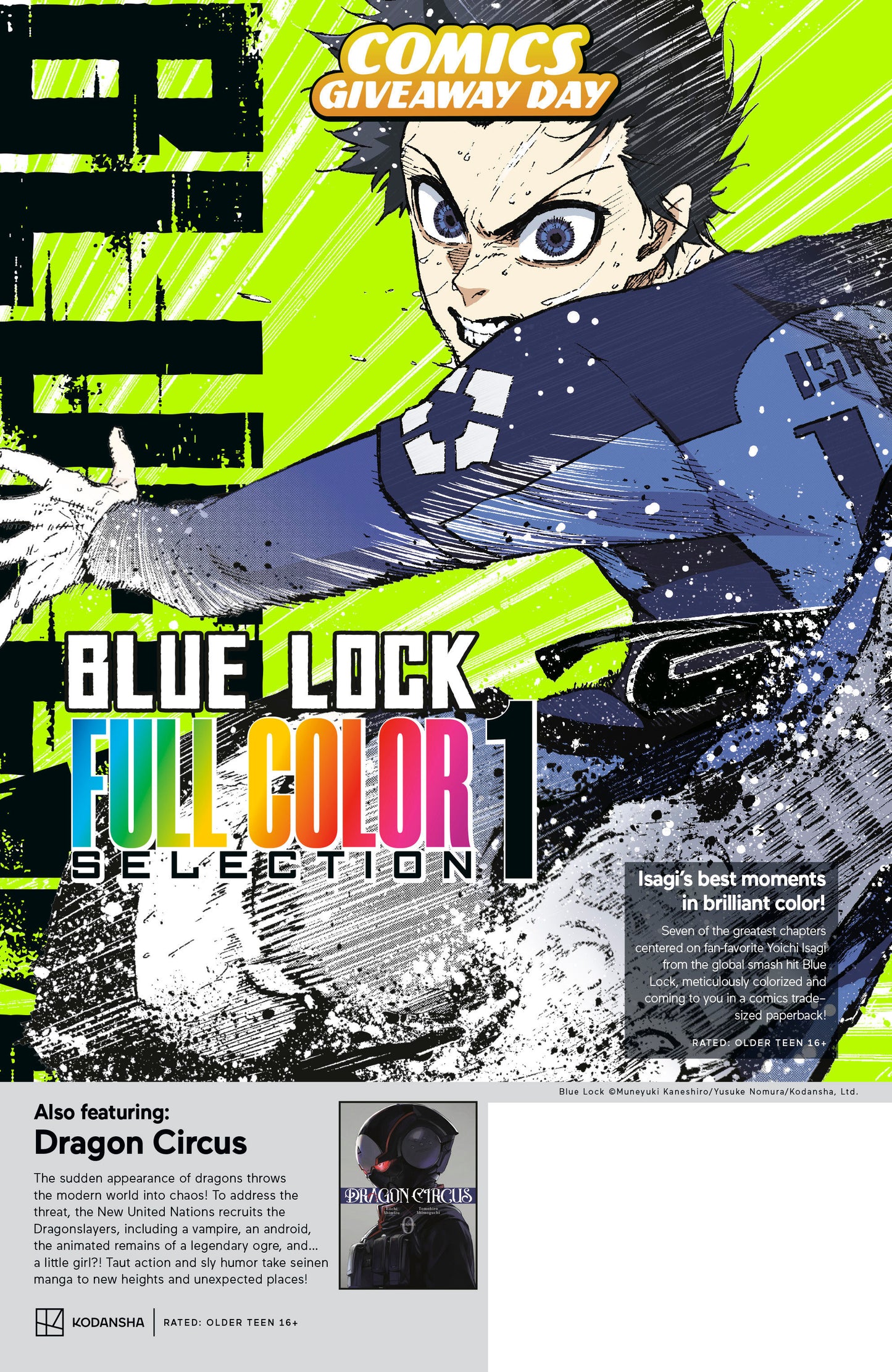 FREE COMIC BOOK DAY / COMICS GIVEAWAY DAY 2026 KODANSHA BLUE LOCK FULL COLOR SELECTION & DRAGON CIRCUS