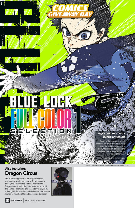 FREE COMIC BOOK DAY / COMICS GIVEAWAY DAY 2026 KODANSHA BLUE LOCK FULL COLOR SELECTION & DRAGON CIRCUS