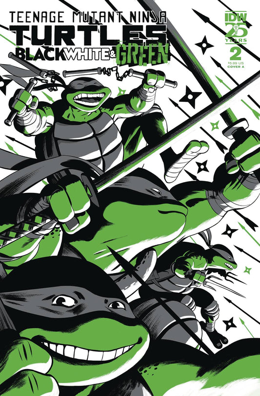 TMNT BLACK WHITE & GREEN #2 COVER A RODRIGUEZ