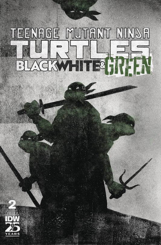 TMNT BLACK WHITE & GREEN #2 COVER B LOVE