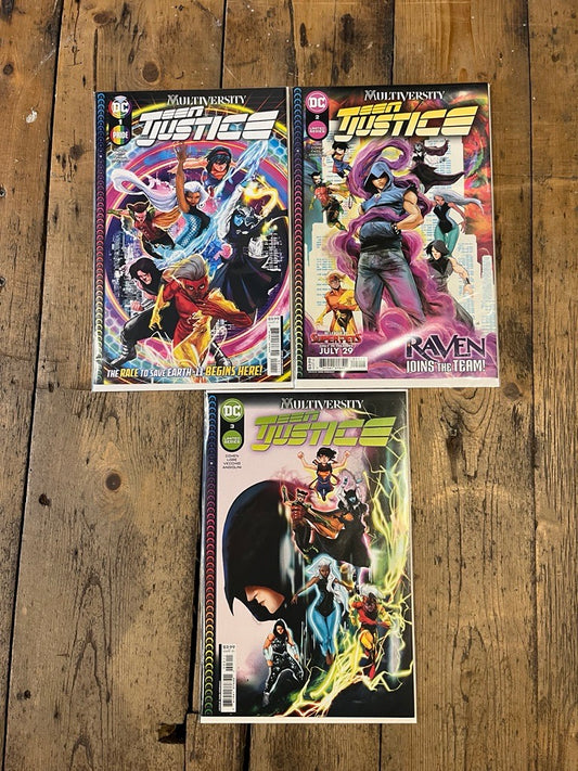 PRE-OWNED TEEN JUSTICE ISSUES #1 TO #3 DC MULTIVERSITY