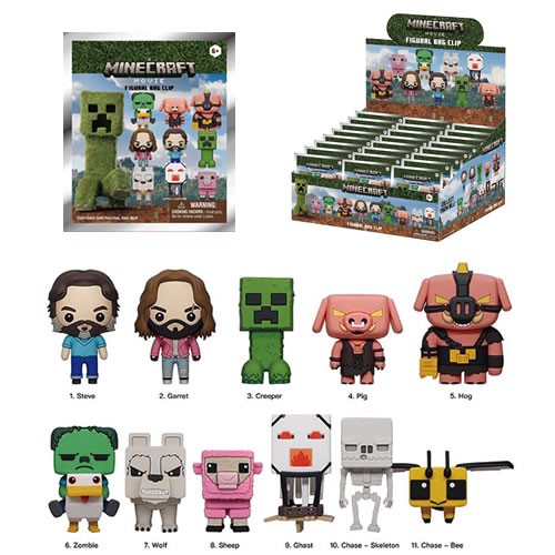 MINECRAFT MOVIE 3D FOAM BAG CLIP