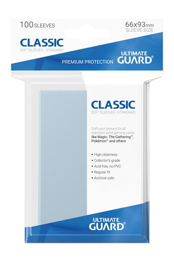 ULTIMATE GUARD CLASSIC SOFT SLEEVES STANDARD SIZE TRANSPARENT (100)