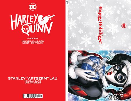 HARLEY QUINN #34 CVR C STANLEY ARTGERM LAU DC HOLIDAY CARD SPECIAL EDITION VAR