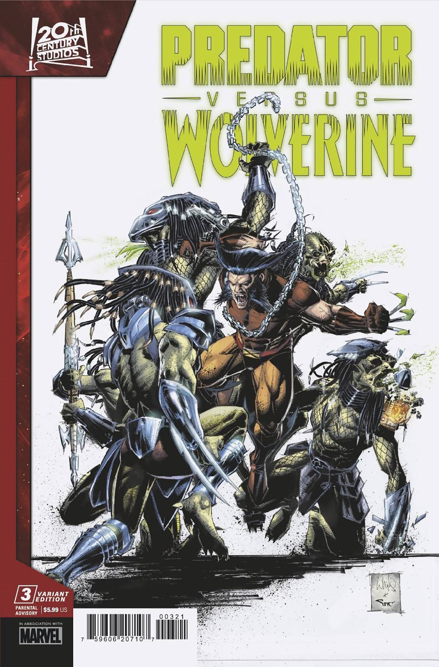 PREDATOR VS WOLVERINE #3 WHILCE PORTACIO VAR